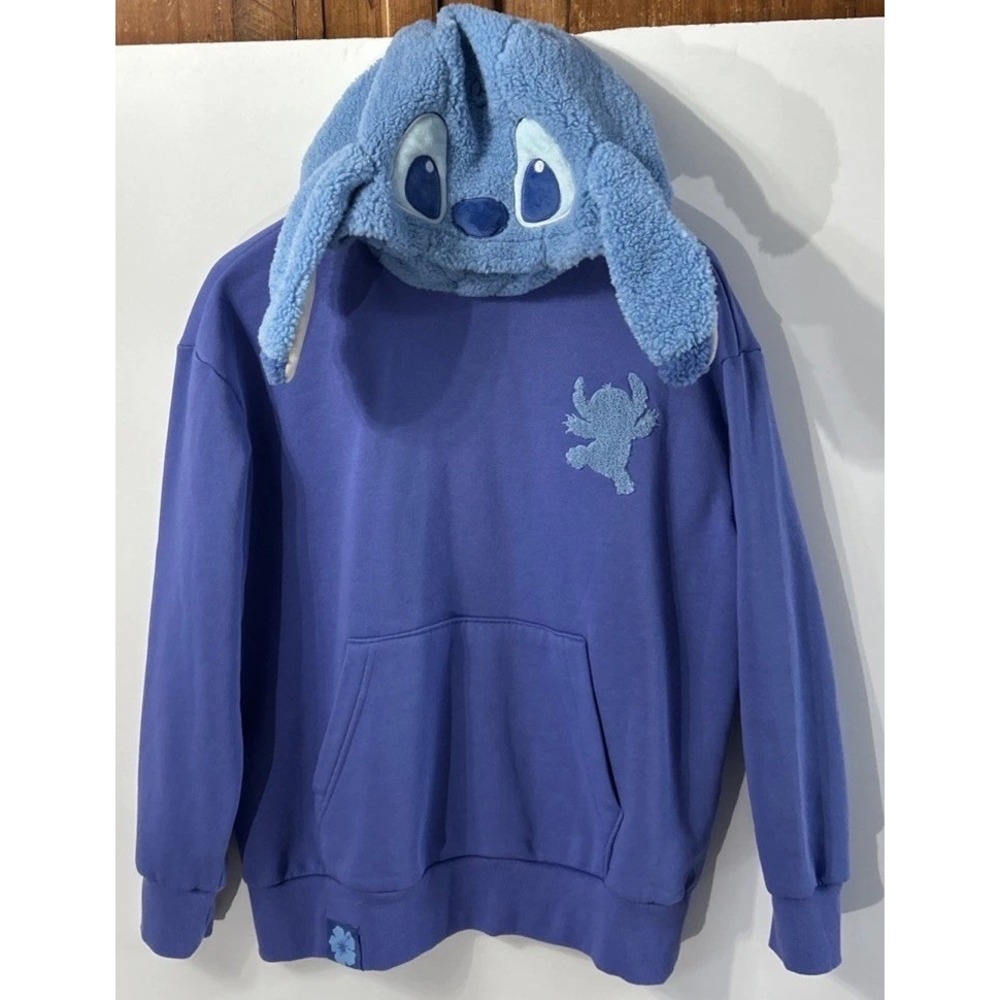 Disney Parks Lilo & Stitch Cozy Character Costume Hoodie Ears Sweatshirt Small
